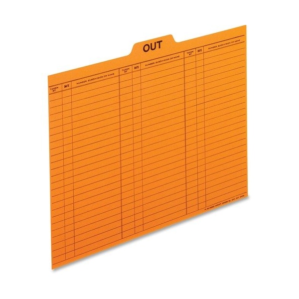 Tops Business Forms Pendaflex 2051, SALMON COLORED CHARGE-OUT GUIDES, 1/5-CUT TOP TAB, OUT, 8.5 X 11, SALMON, 100PK PFX2051 - main